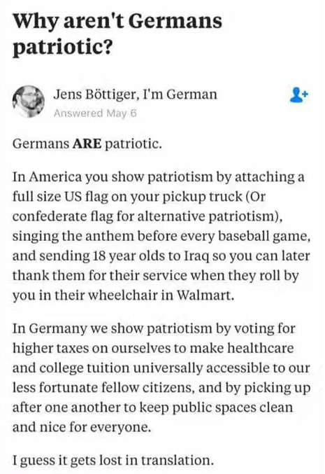为什么德国人不爱国？