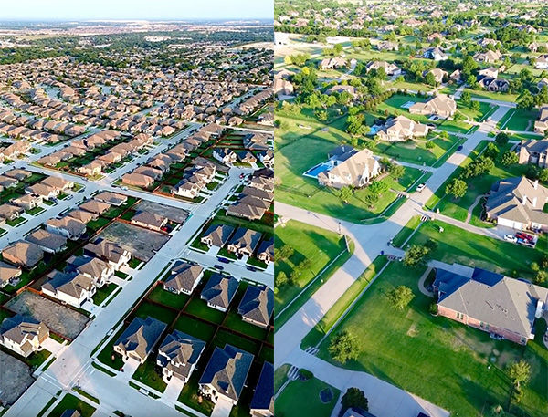 两种小区放一起，就很容易看出差别了