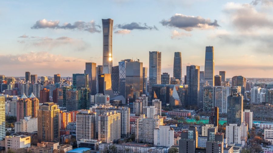 北京CBD城市天际线夜景